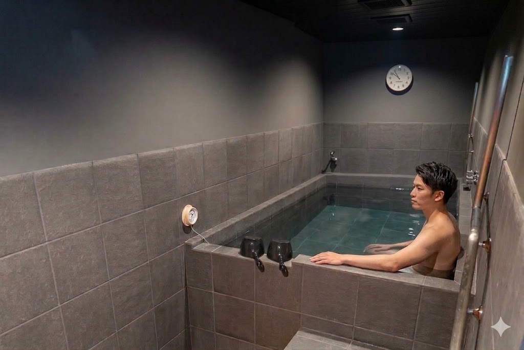 温窟サウナかま蔵 伊勢崎店 水風呂｜水深1.2mバイブラ付き冷泉