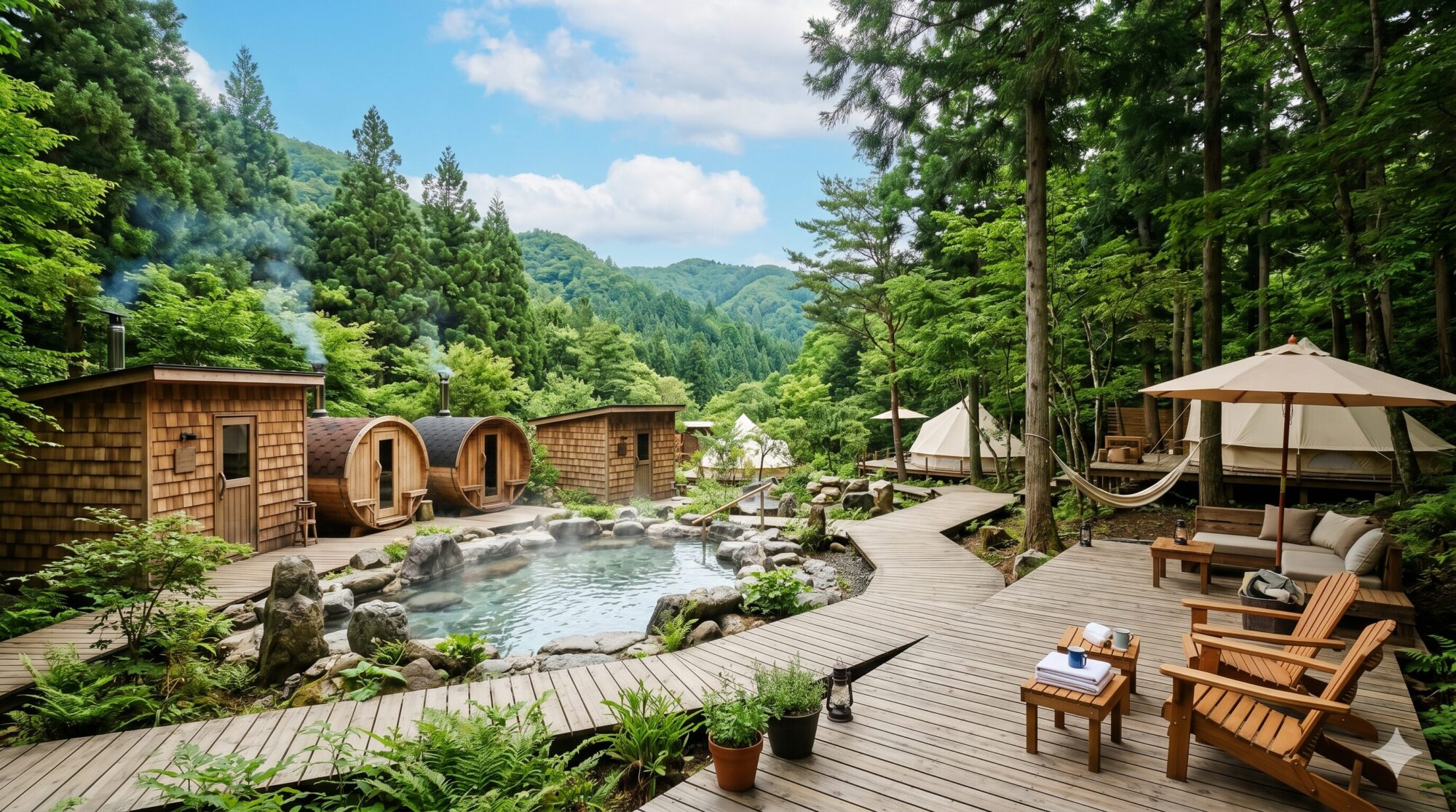 テルマー湯東松山 グランピング風露天サウナエリア
