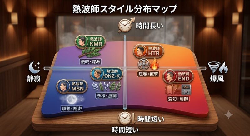 草加健康センター 熱波師スタイル分布マップ KMR HTR END ONZ-K MSN