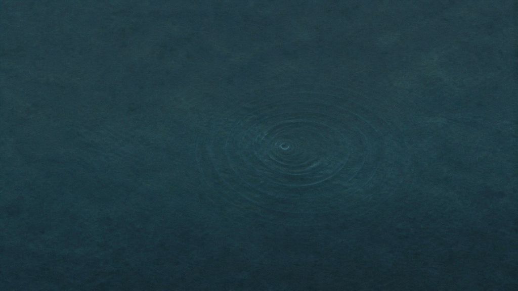 観音山サウナ蒸寺の水風呂をイメージした静かな水面のイラスト